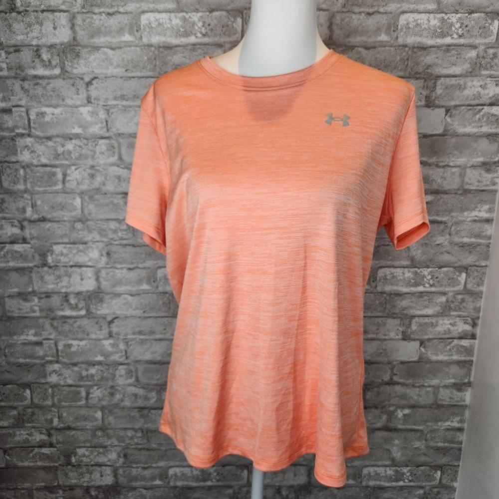 Under Armour T-Shirt Active Orange Space Dye Athletic Large
